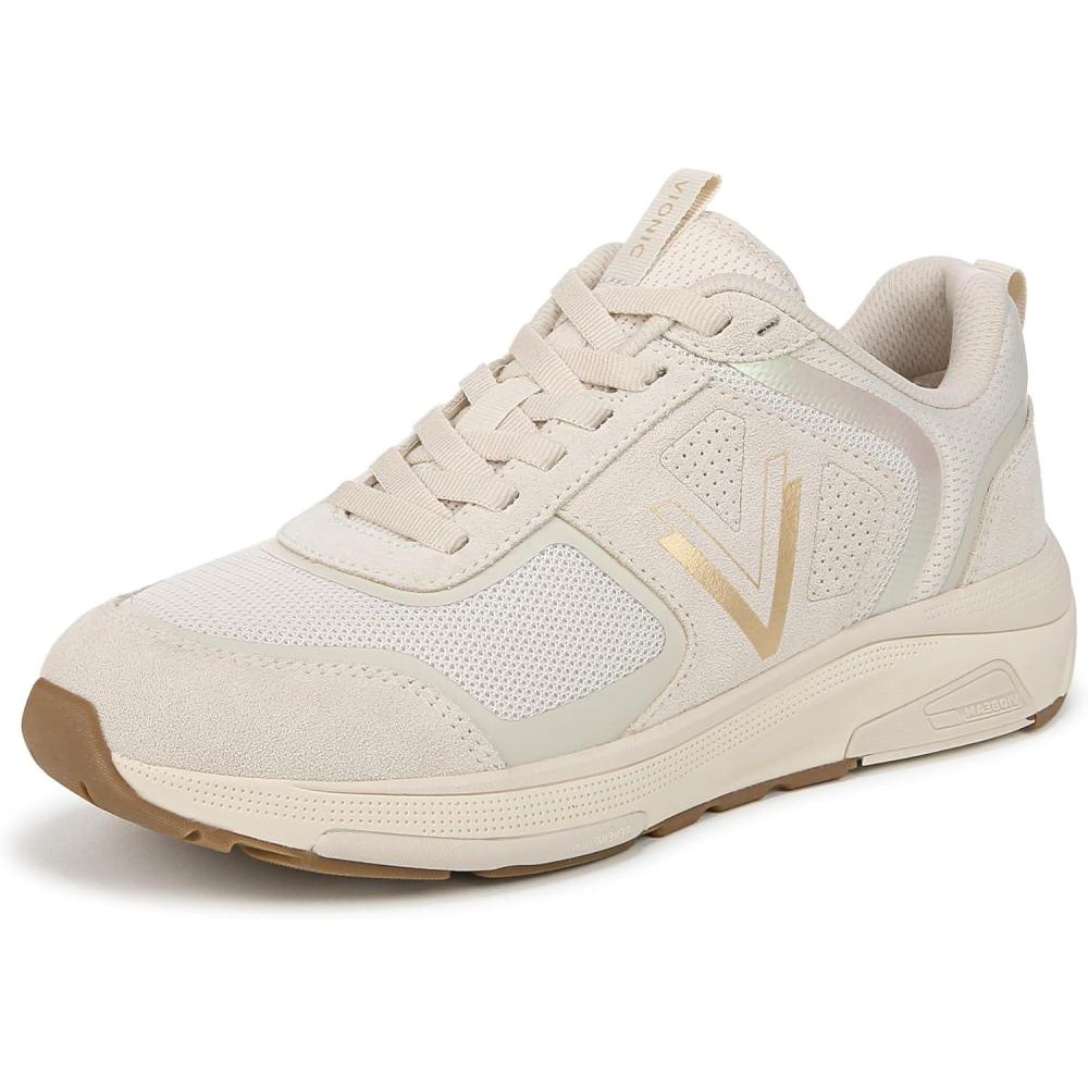 imageVionic Womens Walk Strider 001CreamGold SuedeMesh