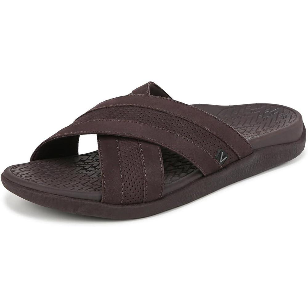 imageVionic mens Tide SlideChocolate Brown Leather