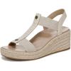 Vionic Women’s Calera Wedge Sandal(Cream Snake Leather/Fabric)