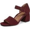 Vionic womens Chardonnay Strappy Sandals(Cherry Jubilee Suede Leather)