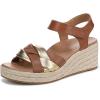 Vionic womens Saratoga(Tan/Gold Leather)