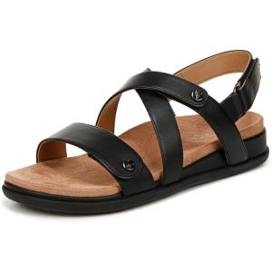 Vionic womens Cypress Strappy Sandals(Black Leather)