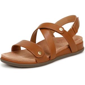 Vionic womens Cypress Strappy Sandals(Tan Brown Leather)