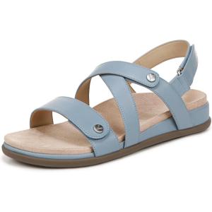 Vionic womens Cypress Strappy Sandals(Vintage Blue Haze Leather)