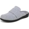 Vionic Women’s Gemma Mule Slipper – Comfortable Spa House Slippers That Include Three-Zone Comfort with Orthotic Insole Arch Support, Soft House Shoes for Ladies(Light Grey Fabric)