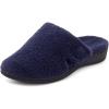 Vionic Women’s Gemma Mule Slipper – Comfortable Spa House Slippers That Include Three-Zone Comfort with Orthotic Insole Arch Support, Soft House Shoes for Ladies(Navy)