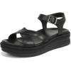 Vionic womens Mar Ankle Straps(Black Leather)