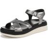 Vionic womens Mar Ankle Straps(Pewter Leather)