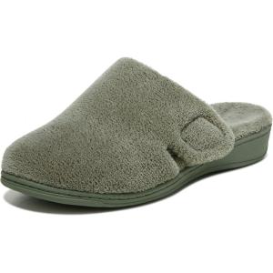 Vionic Women’s Gemma Mule Slipper – Comfortable Spa House Slippers That Include Three-Zone Comfort with Orthotic Insole Arch Support, Soft House Shoes for Ladies(Army Green)