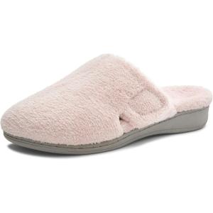 Vionic Women’s Gemma Mule Slipper – Comfortable Spa House Slippers That Include Three-Zone Comfort with Orthotic Insole Arch Support, Soft House Shoes for Ladies(Pink Terry)