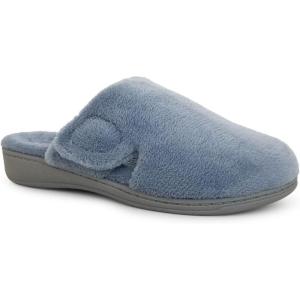 Vionic Women’s Gemma Mule Slipper – Comfortable Spa House Slippers That Include Three-Zone Comfort with Orthotic Insole Arch Support, Soft House Shoes for Ladies(Light Blue)