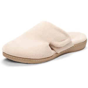 Vionic Women’s Gemma Mule Slipper – Comfortable Spa House Slippers That Include Three-Zone Comfort with Orthotic Insole Arch Support, Soft House Shoes for Ladies(Tan Terry)
