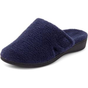 Vionic Women’s Gemma Mule Slipper – Comfortable Spa House Slippers That Include Three-Zone Comfort with Orthotic Insole Arch Support, Soft House Shoes for Ladies(Navy)