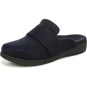 Vionic Women’s Gemma Mule Slipper – Comfortable Spa House Slippers That Include Three-Zone Comfort with Orthotic Insole Arch Support, Soft House Shoes for Ladies(Navy Fabric)