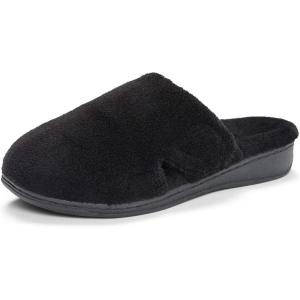 Vionic Women’s Gemma Mule Slipper – Comfortable Spa House Slippers That Include Three-Zone Comfort with Orthotic Insole Arch Support, Soft House Shoes for Ladies(Black)