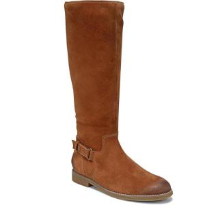 Vionic Women’s Rochelle Fashion Boot Wide Calf(Brown Waxed Suede)
