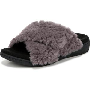 Vionic womens Relax Ii Slides(Charcoal Grey Fabric)