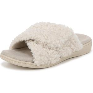 Vionic womens Relax Ii Slides(Cream White Fabric)