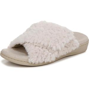 Vionic womens Relax Ii Slides(Off White Fabric)