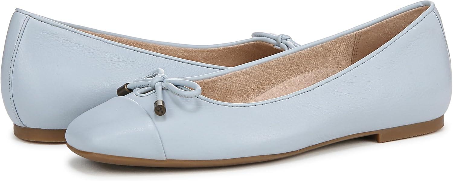 imageVionic Womens Klara Ballet Flat Cameo Rose LeatherBlue Mist Leather