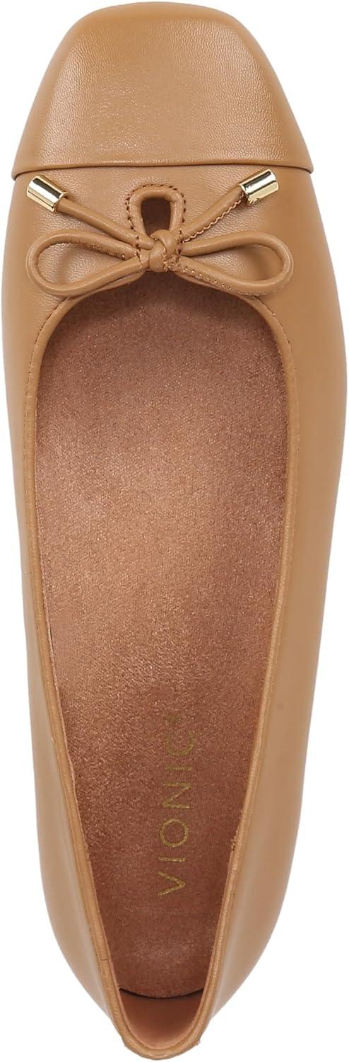 imageVionic Womens Klara Ballet Flat Cameo Rose LeatherBrown Nappa Leather