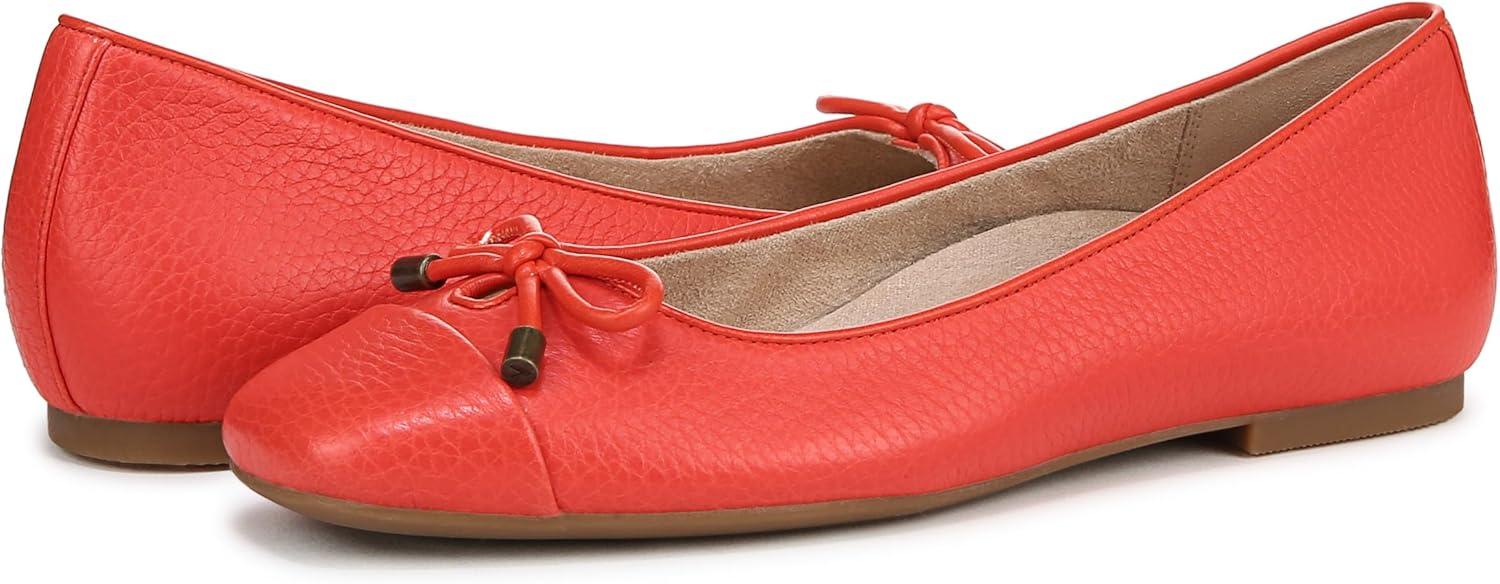 imageVionic Womens Klara Ballet Flat Cameo Rose LeatherCherry Tomato Leather