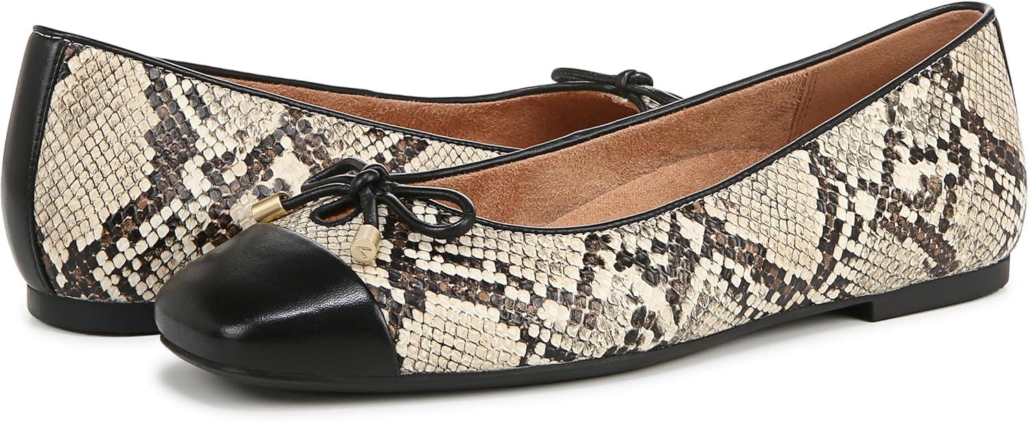 imageVionic Womens Klara Ballet Flat Cameo Rose LeatherIvory Multi Leather