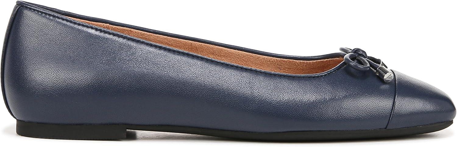 imageVionic Womens Klara Ballet Flat Cameo Rose LeatherNavy Nappa Leather