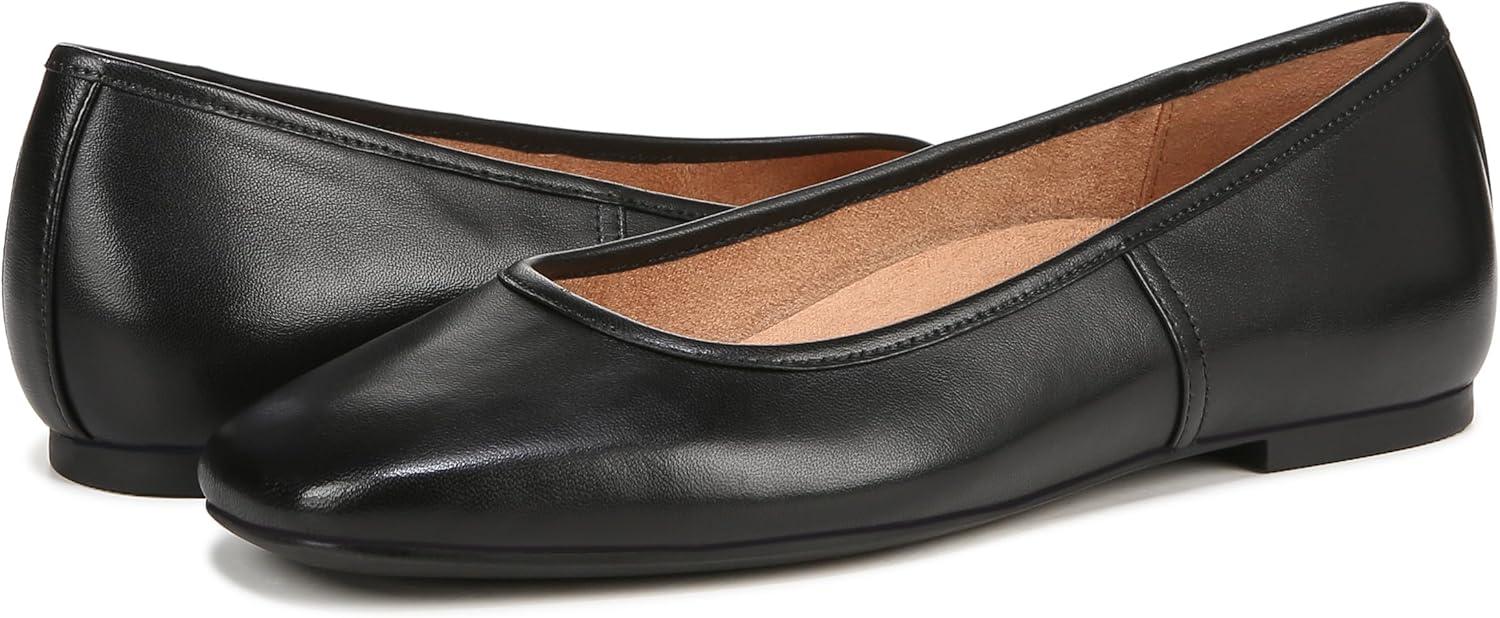 imageVionic Womens Orinda Ballet FlatBlack Leather