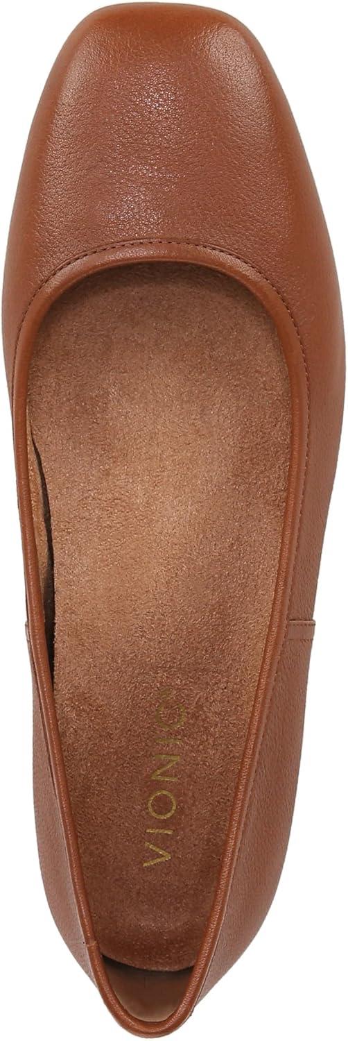 imageVionic Womens Orinda Ballet FlatTan Brown Leather