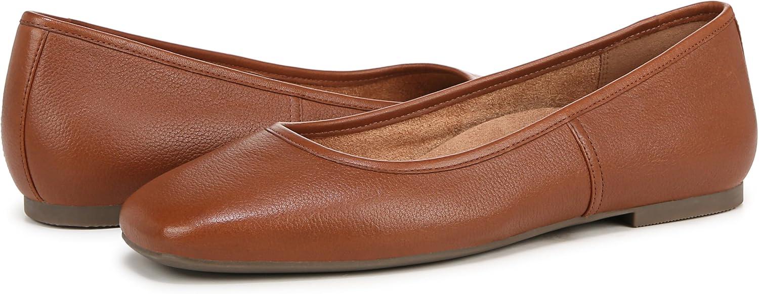 imageVionic Womens Orinda Ballet FlatTan Brown Suede