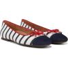 Vionic Women’s Klara Ballet Flat, Cameo Rose Leather(Navy/White Stripe)
