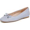 Vionic Women’s Klara Ballet Flat, Cameo Rose Leather(Skyway Blue Suede)