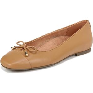 Vionic Women’s Klara Ballet Flat, Cameo Rose Leather(Camel Leather)