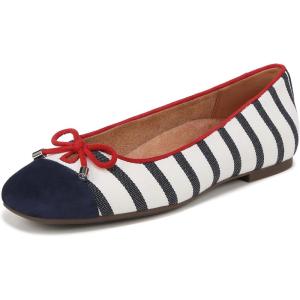 Vionic Women’s Klara Ballet Flat, Cameo Rose Leather(Navy Suede)