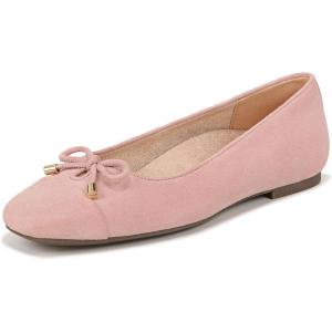 Vionic Women’s Klara Ballet Flat, Cameo Rose Leather(Peach Suede)