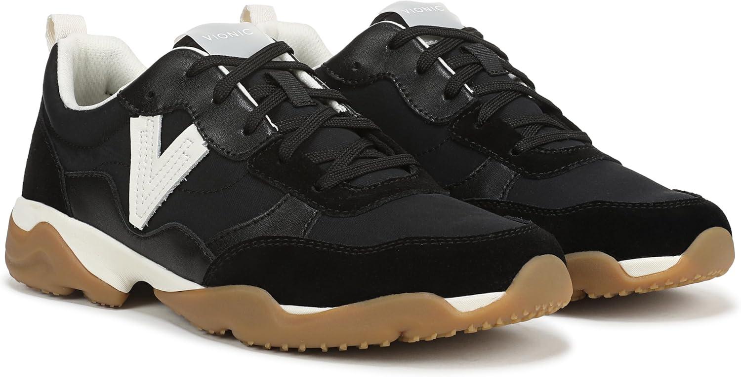 image:imageVionic Womens Walk Slim GlideBlack Leather and Suede