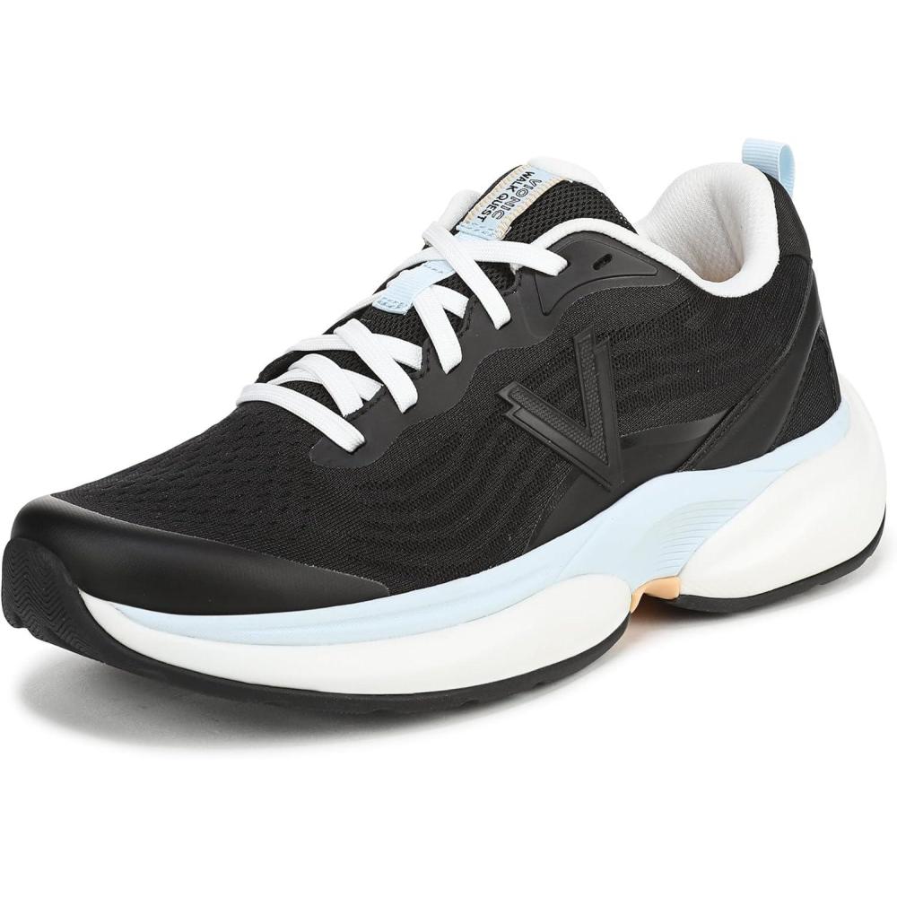 image:imageVionic Womens Walk QuestBlack Faux Leather and Knit