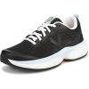 Vionic Womens Walk Quest(Black Faux Leather and Knit)