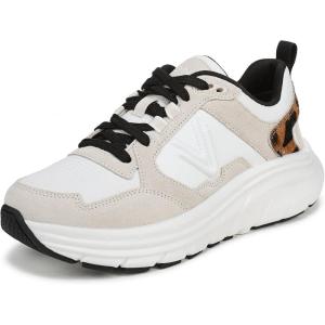 Vionic Unisex-Adult Walk Max(White/Leopard Mesh and Suede)
