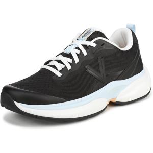 Vionic Womens Walk Quest(Black Faux Leather and Knit)