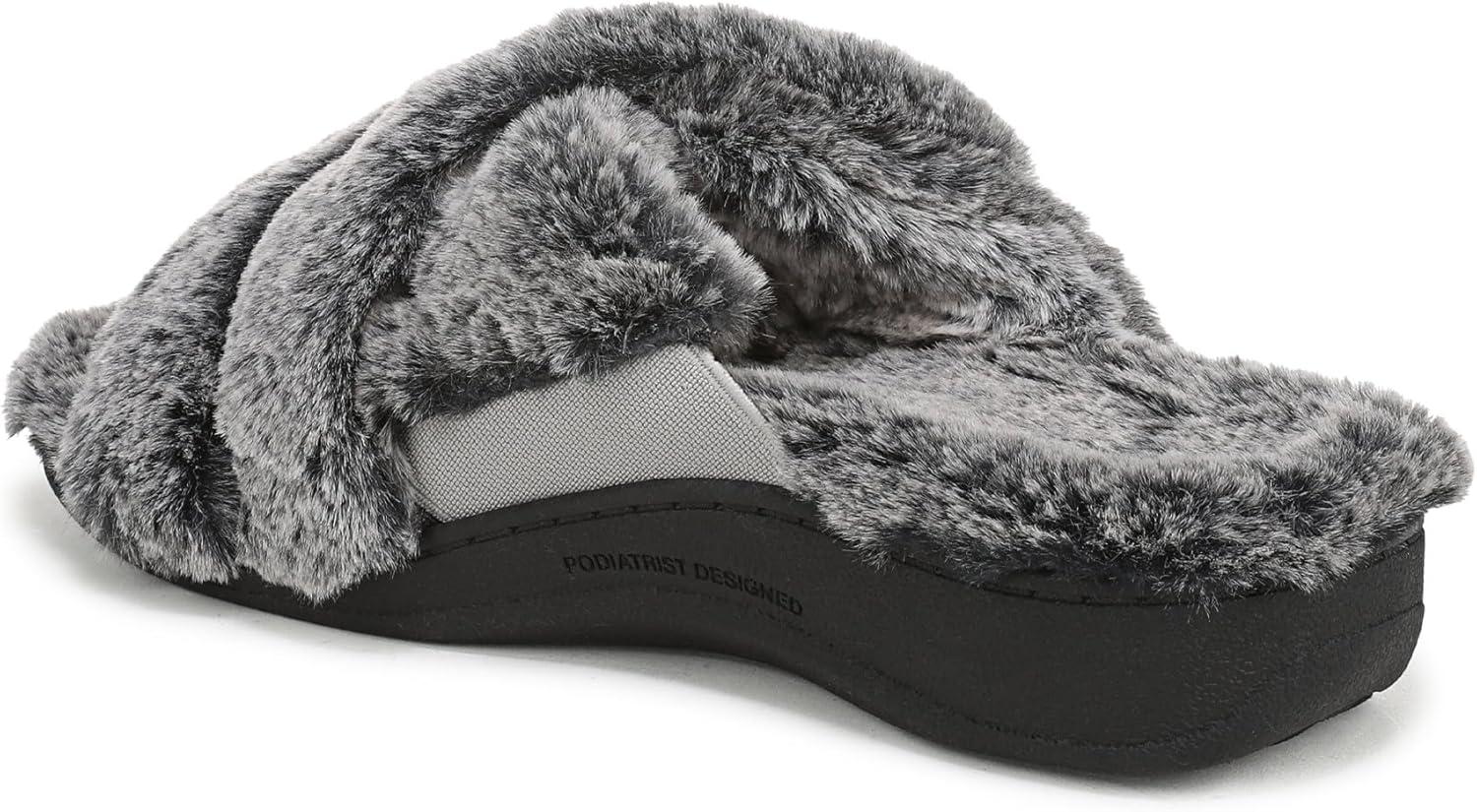 image:imageVionic womens Relax Ii SlidesDark Grey Faux Fur