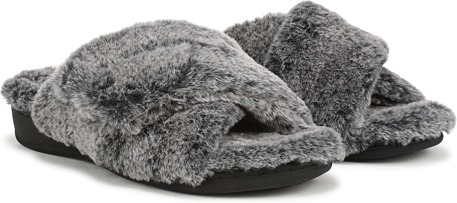 image:imageVionic womens Relax Ii SlidesDark Grey Faux Fur