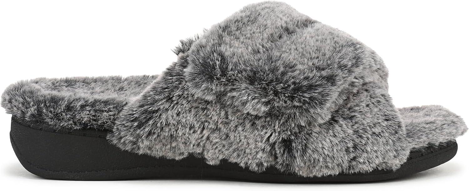 image:imageVionic womens Relax Ii SlidesDark Grey Faux Fur