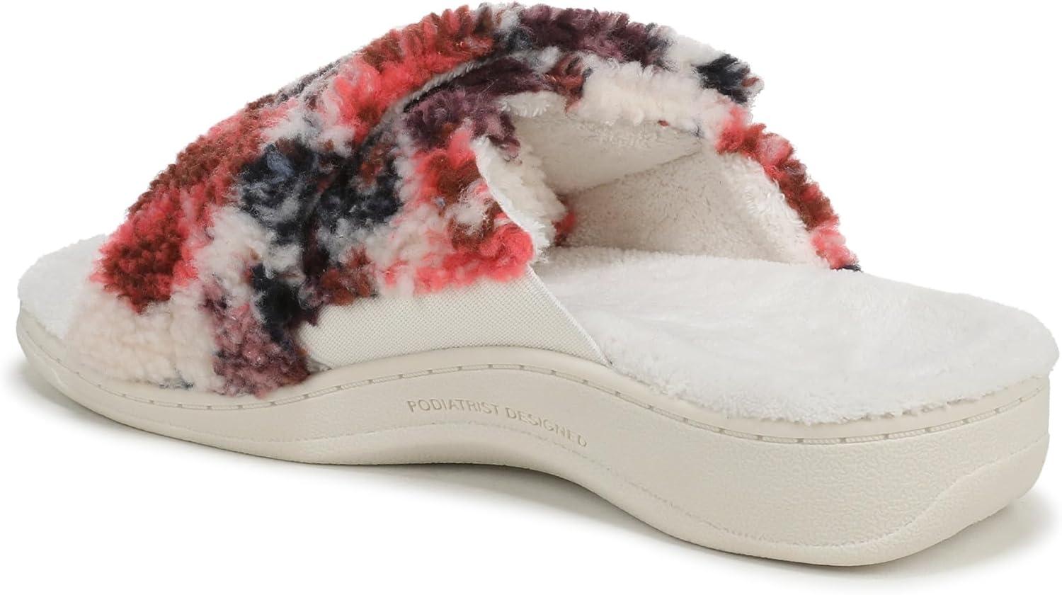 image:imageVionic womens Relax Ii SlidesIvory Floral Faux Fur