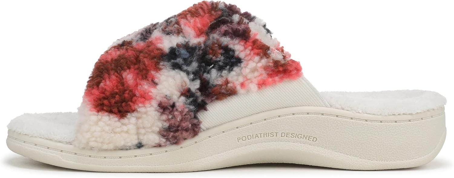 image:imageVionic womens Relax Ii SlidesIvory Floral Faux Fur