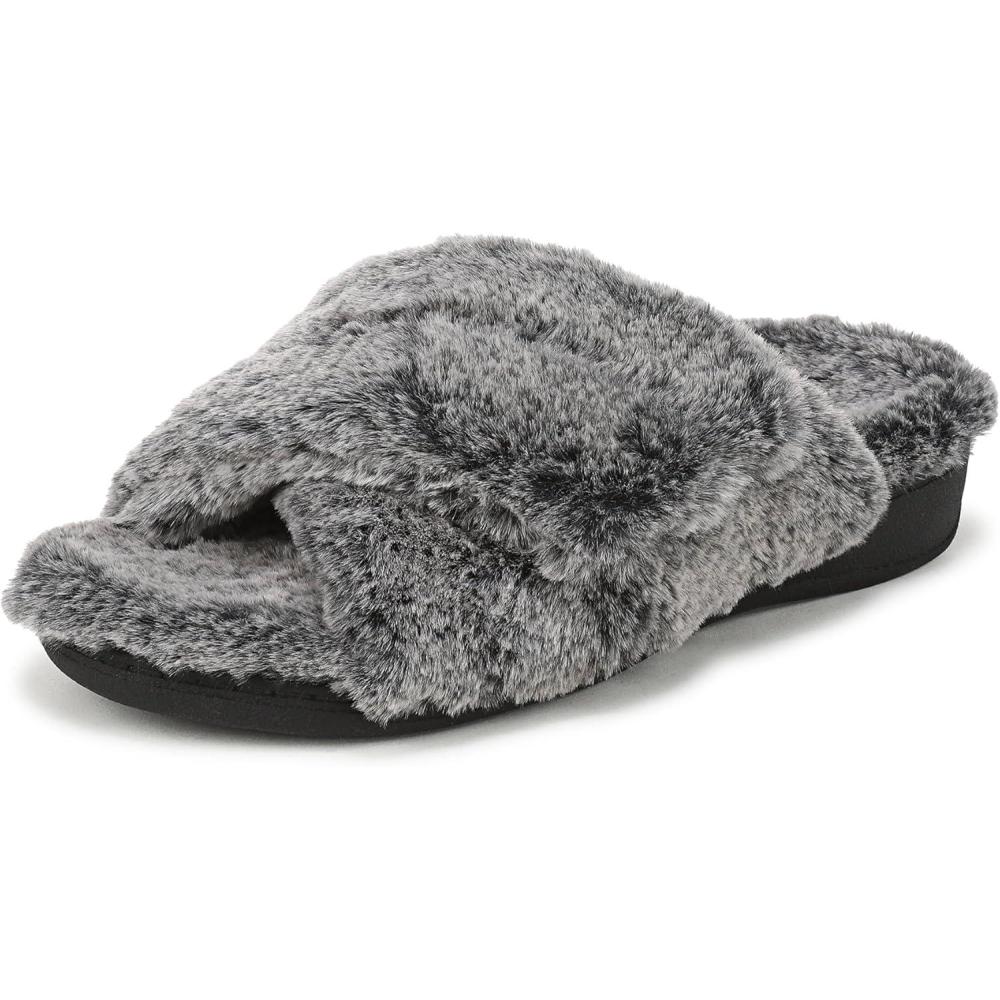 image:imageVionic womens Relax Ii SlidesDark Grey Faux Fur