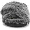 Vionic womens Relax Ii Slides(Dark Grey Faux Fur)