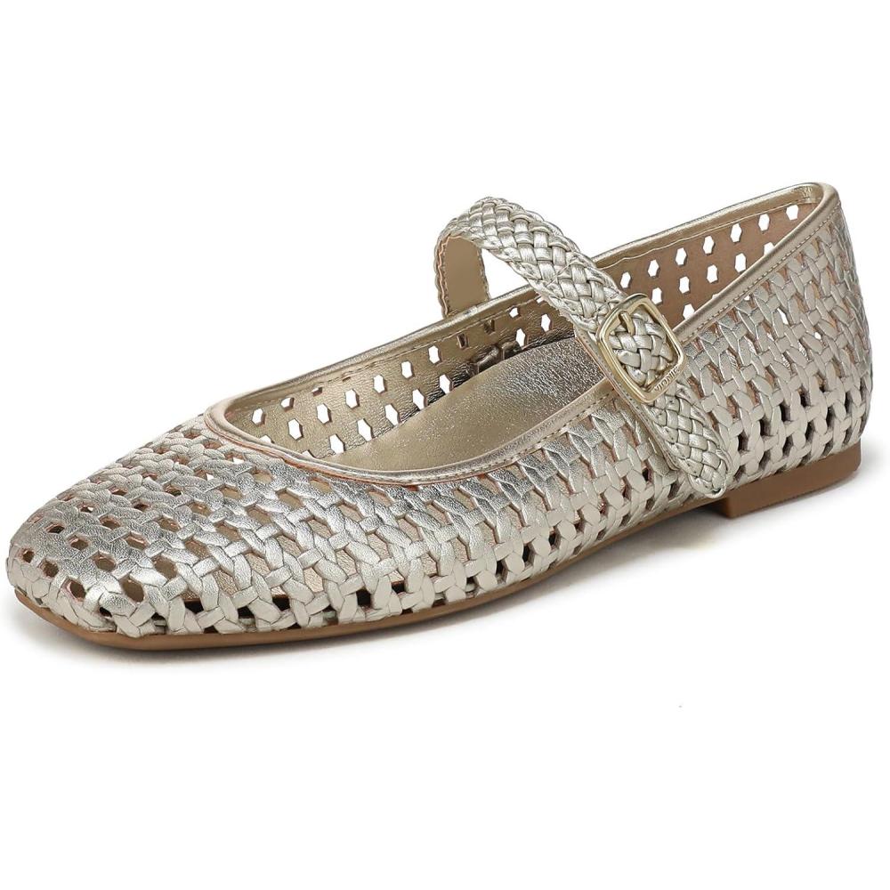 image:imageVionic Womens Alameda WovenGold Woven Metallic Leather